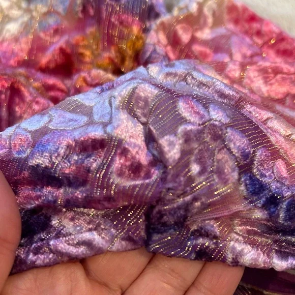 HEMANT & NANDITA Anay Burnout Velvet One shoulder mini dress size Small - Picture 11 of 13